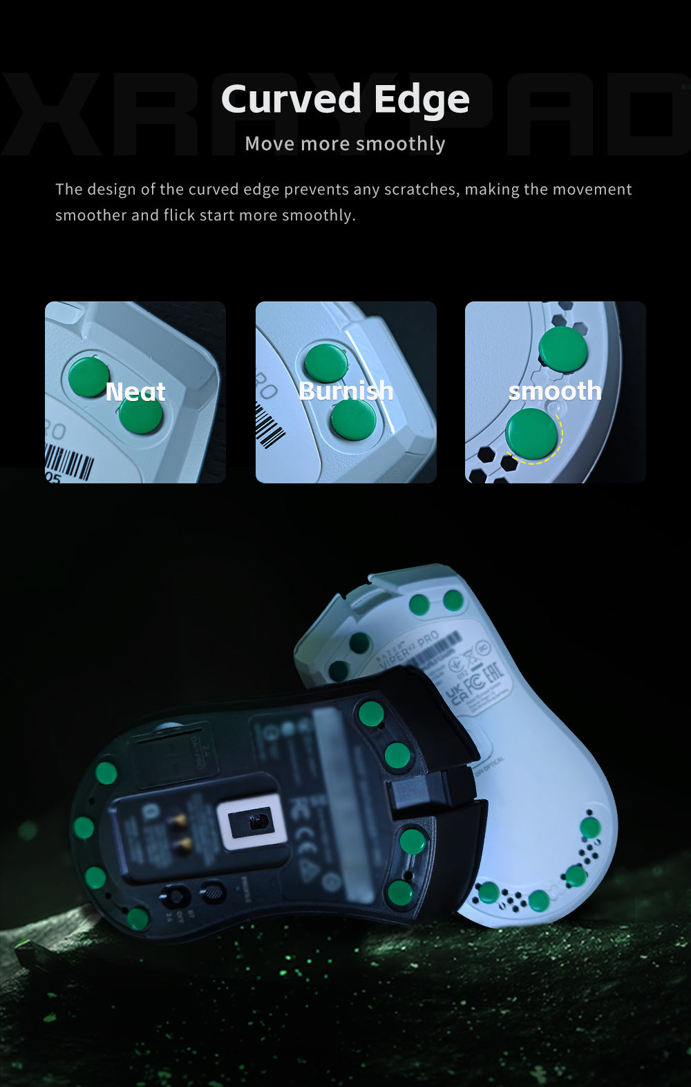 XRAY PAD JADE AIR - Mouse Skates - UNIVERSAL DOTS