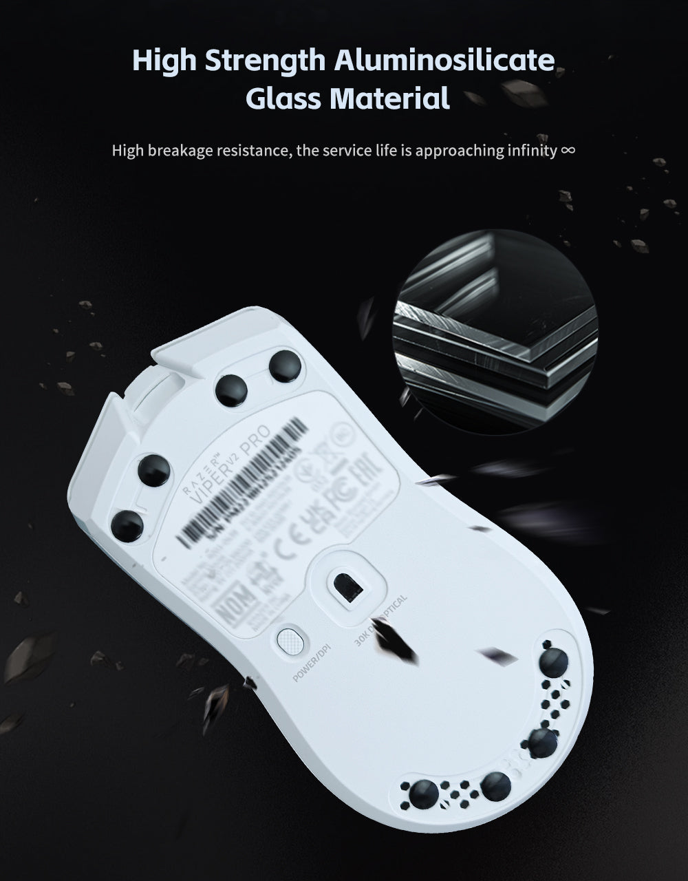 X-Raypad Meteorite Glass Mouse Skates – D6.5mm Universal DIY Dots