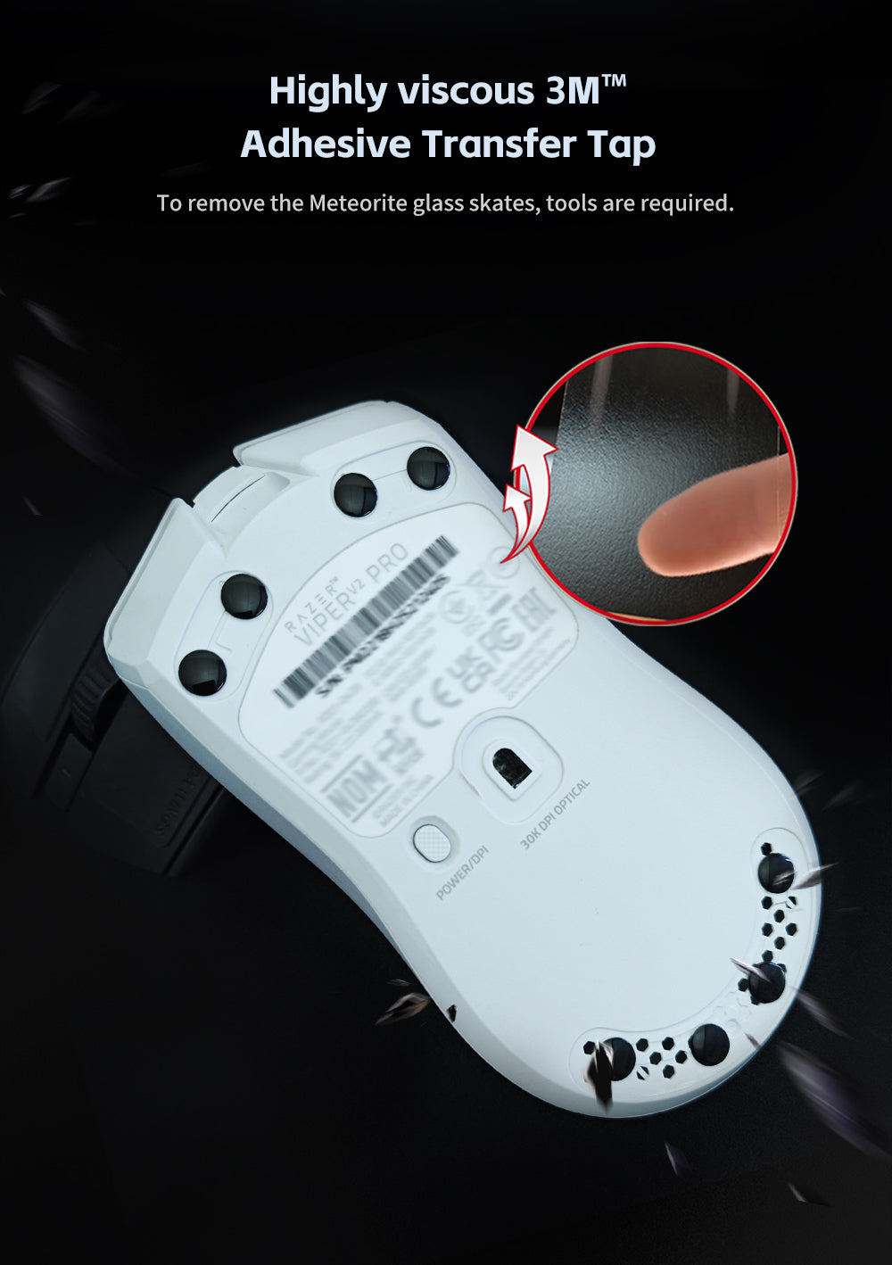X-Raypad Meteorite Glass Mouse Skates – D6.5mm Universal DIY Dots