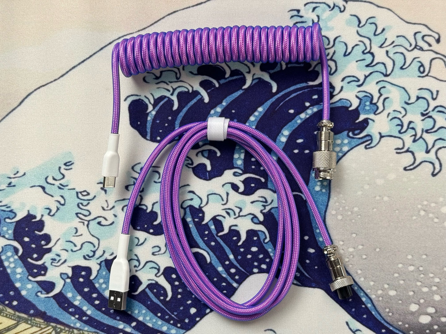 Aviator Nylon Coiled Cables Colours | PURPLE / LIME GREEN