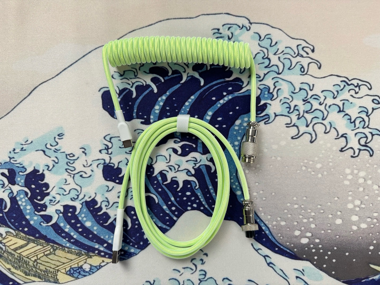 Aviator Nylon Coiled Cables Colours | PURPLE / LIME GREEN