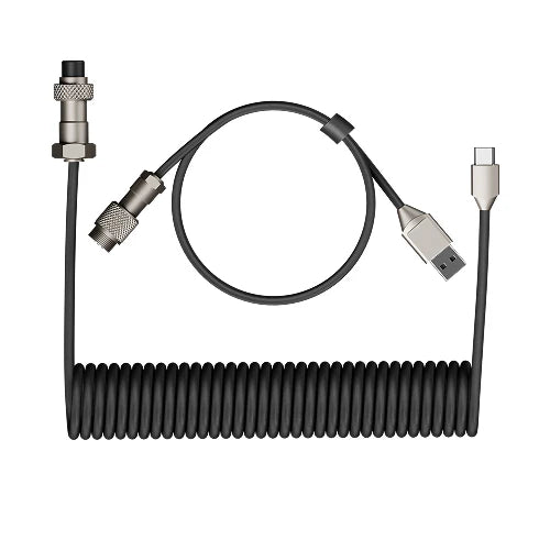 EWEADN Custom 8K Coiled Cable with Metal Connector ( BLACK )