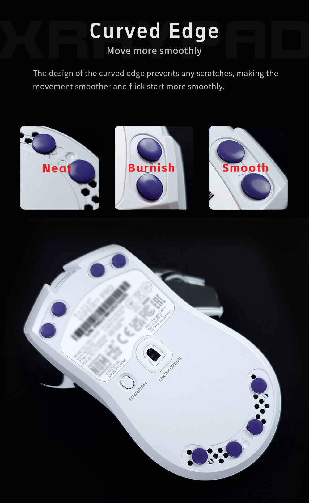 XRAY PAD OBSIDIAN AIR - Mouse Skates - UNIVERSAL DOTS