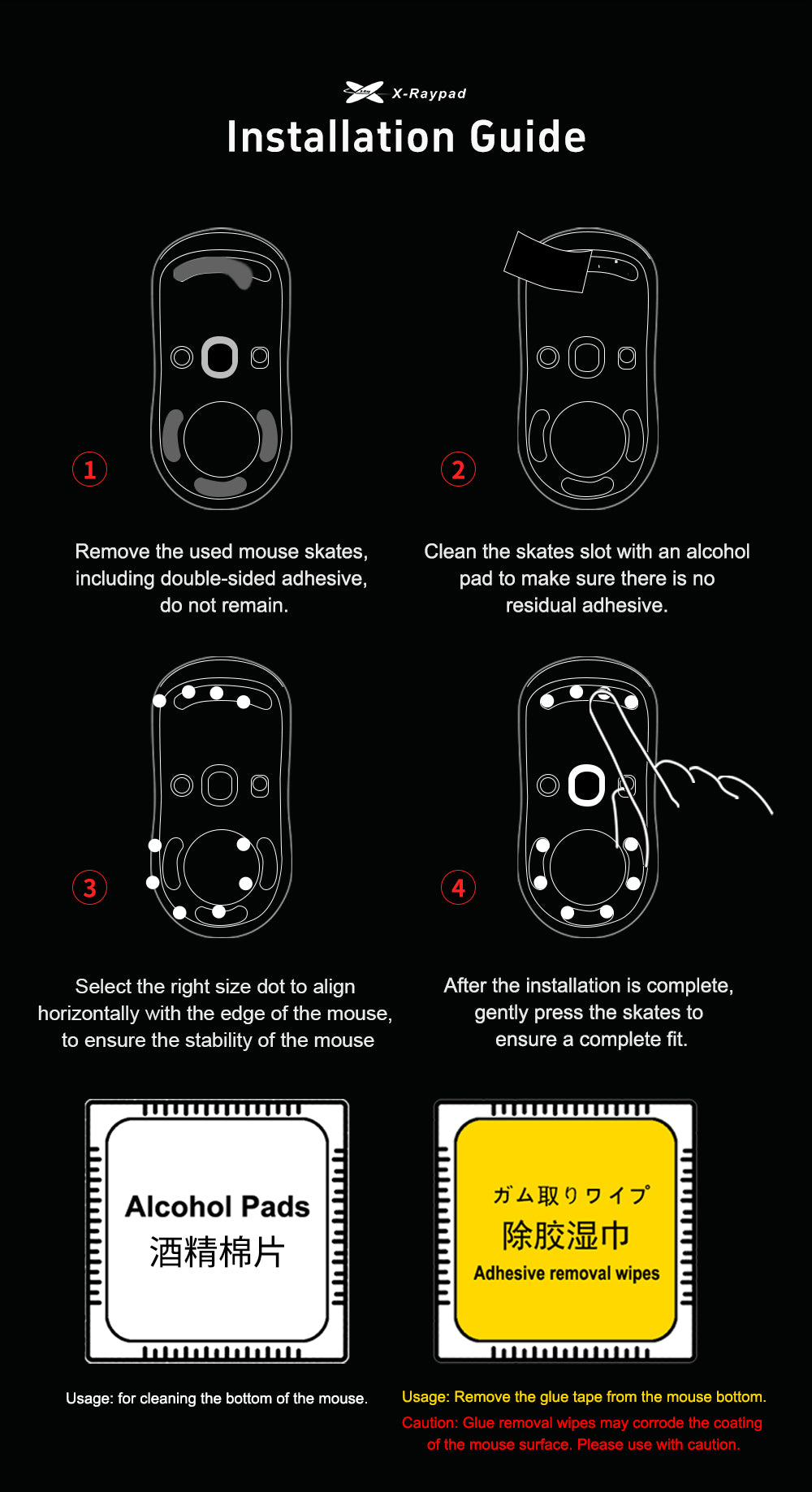 XRAY PAD OBSIDIAN AIR - Mouse Skates - UNIVERSAL DOTS