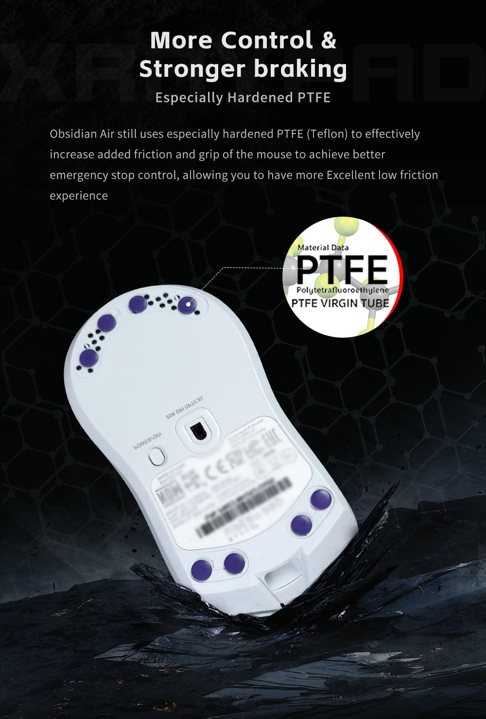 XRAY PAD OBSIDIAN AIR - Mouse Skates - UNIVERSAL DOTS