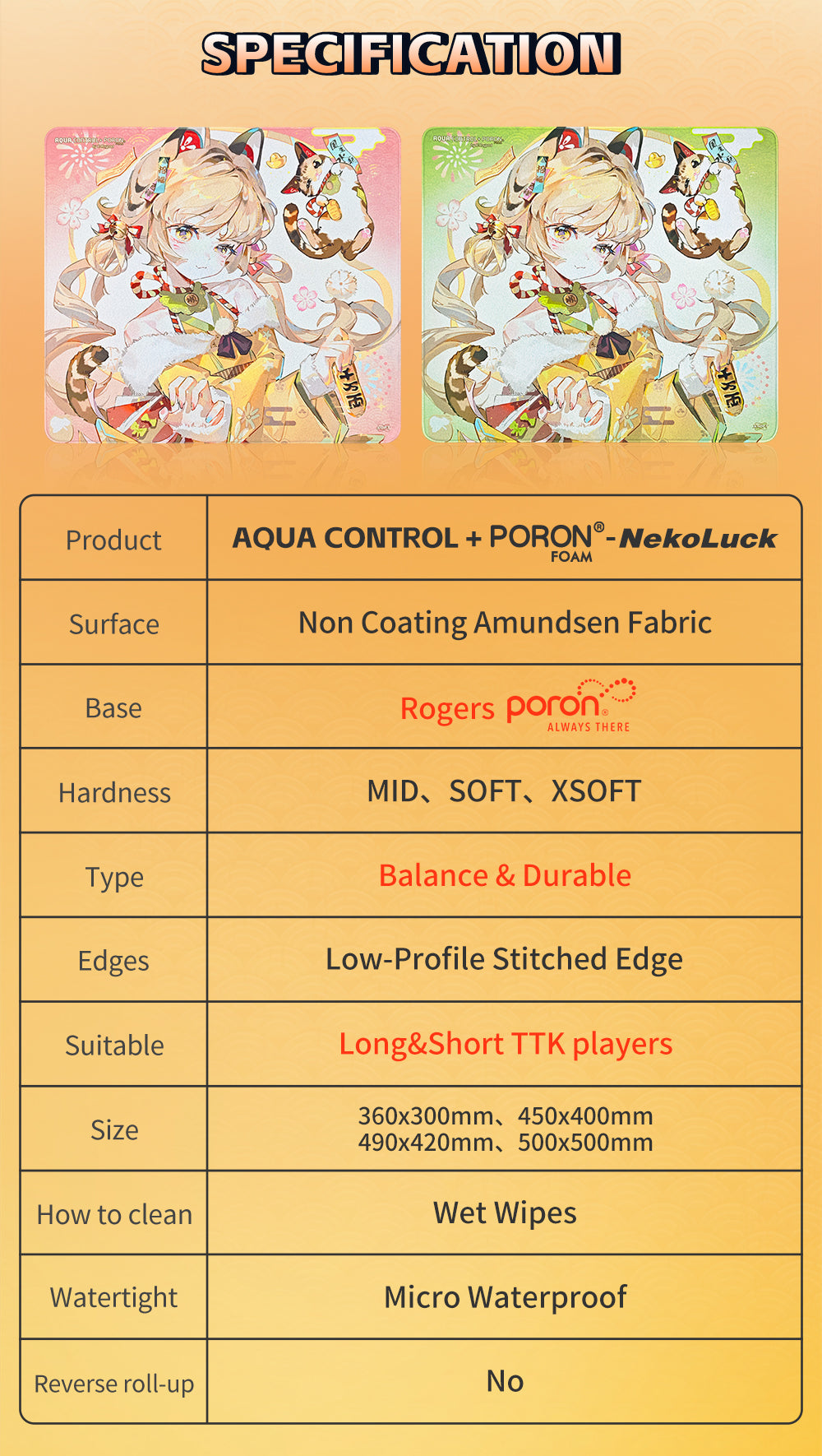 X-Raypad Aqua Control + PORON® foam Gaming Mouse Pads – NekoLuck