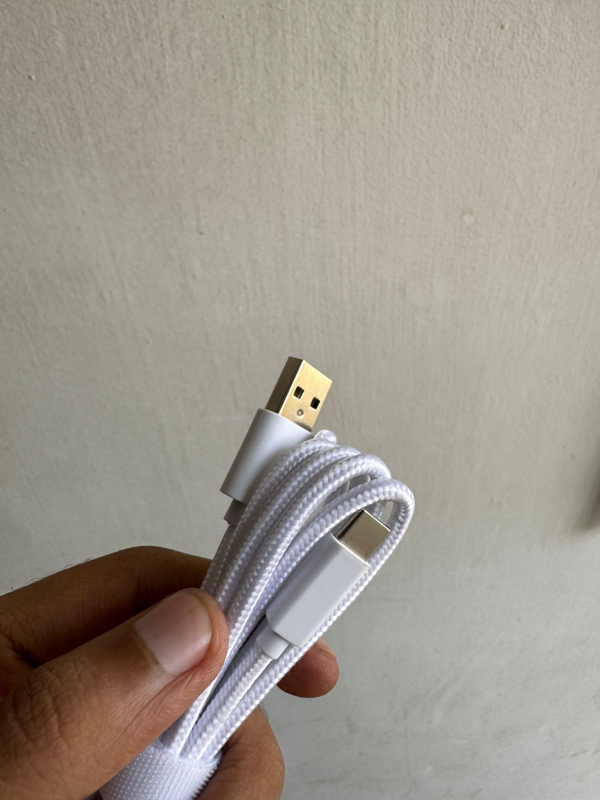 USB C TO USB A CABLE ( BRAIDED - WHITE )