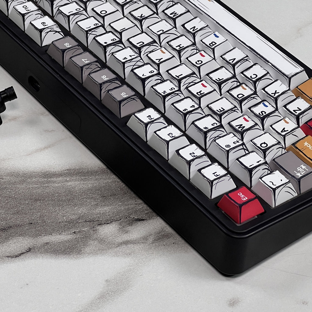 2D Sketched Comic Book-Style Keycaps ( 141 Keys ) – Aryan Tech