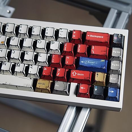2D Sketched Comic Book-Style Keycaps ( 141 Keys ) – Aryan Tech
