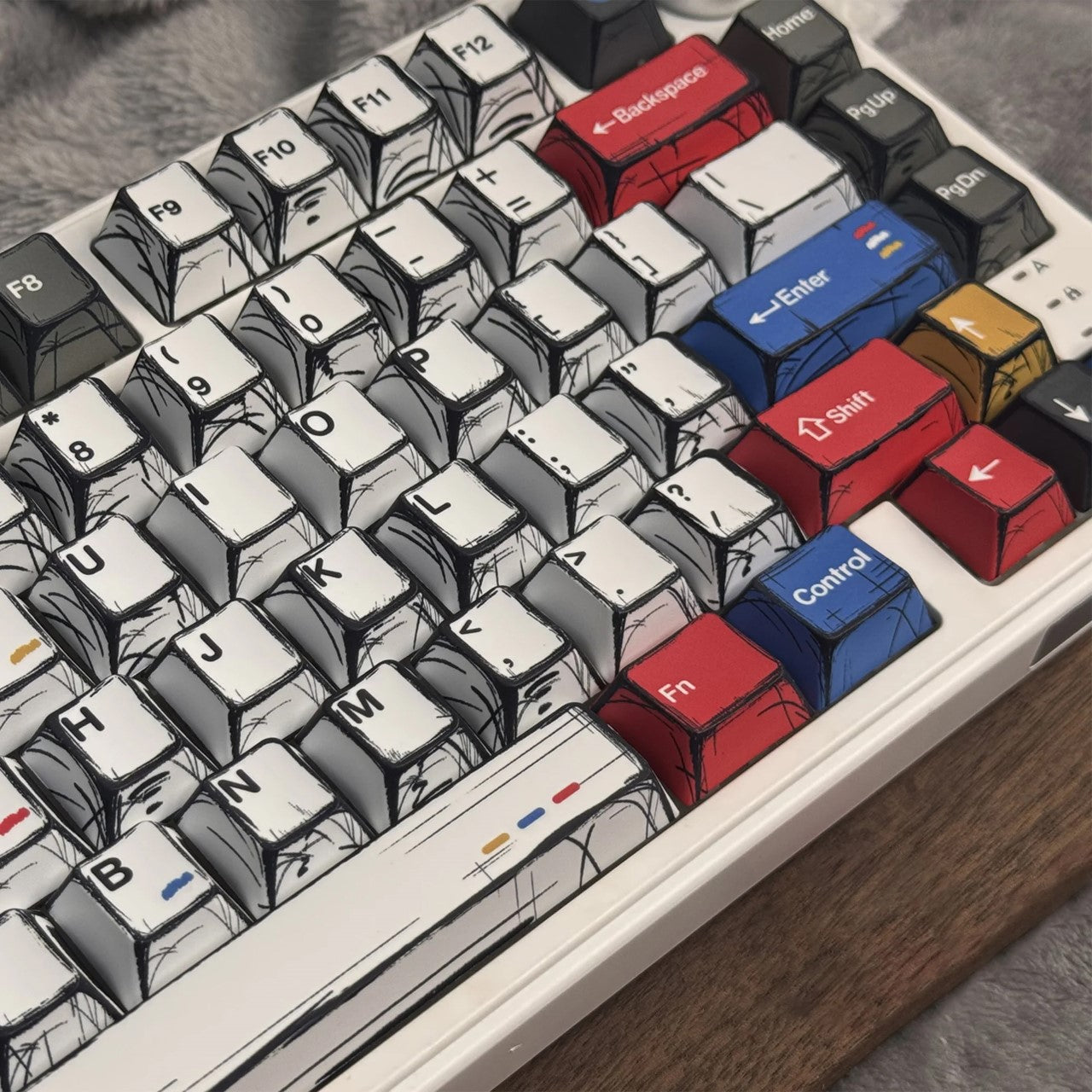 2D Sketched Comic Book-Style Keycaps ( 141 Keys )