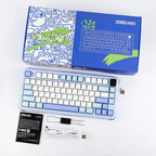 Mechlands Vibe75 V2 Black/Blue ( Cream Mint Switches )